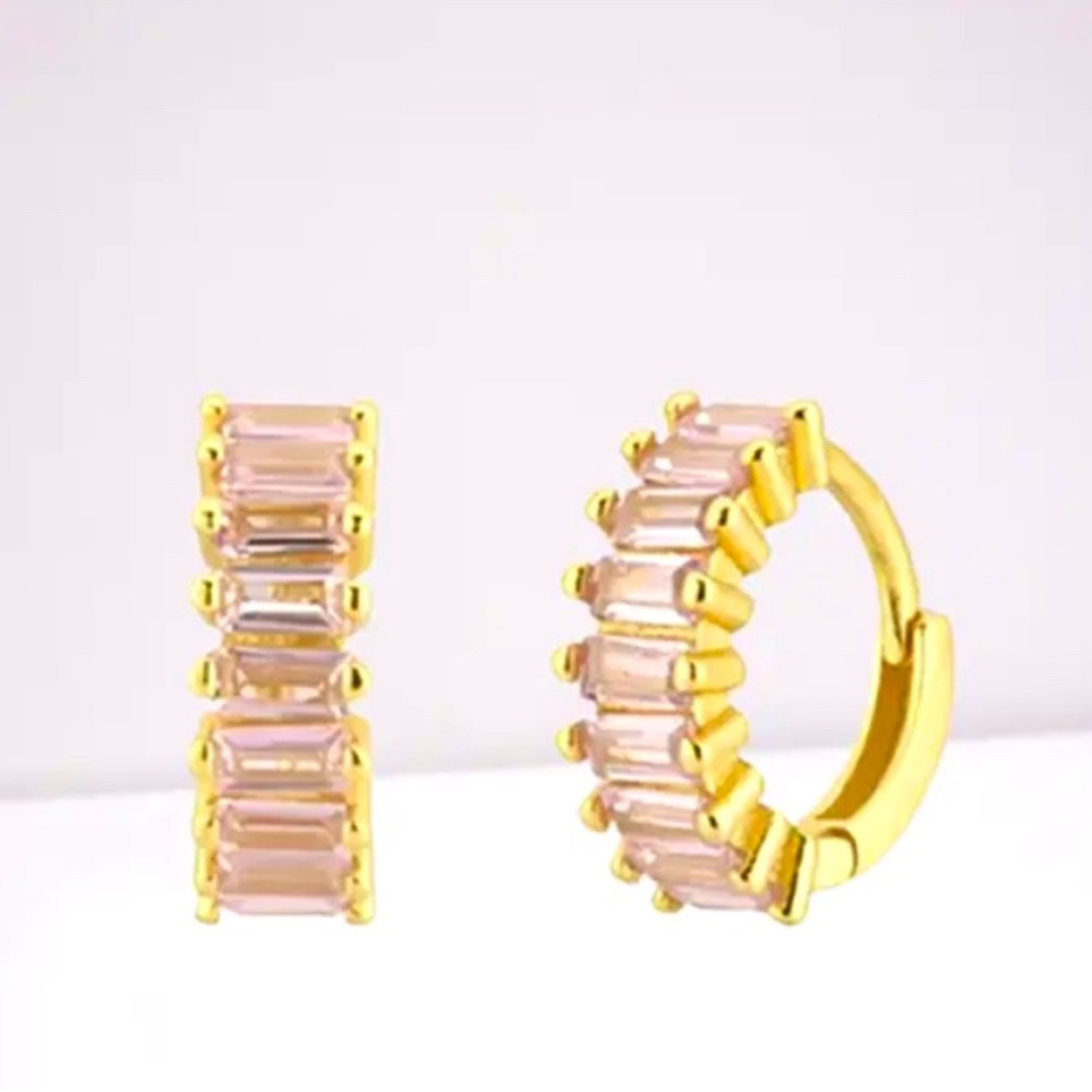 Princess Gold plated hoop earrings
